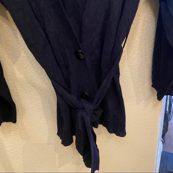 NWT~Women Navy Cardigan Tie Waist Sweater Size Small - Picture 4 of 8